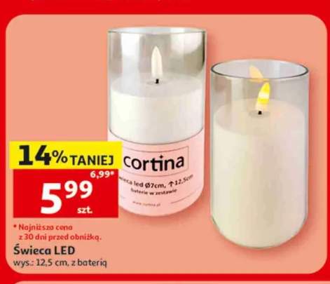 Świeca LED Cortina wys. 12,5 cm