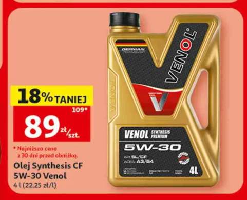 Olej silnikowy Venol Synthesis CF 5W-30