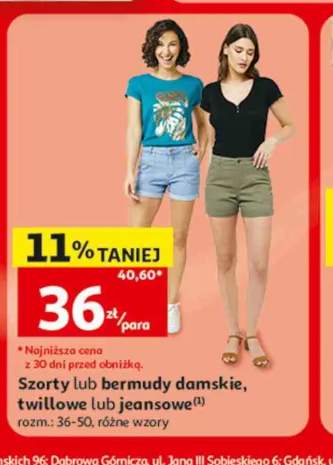 Szorty damskie twillowe Inextenso +3 warianty