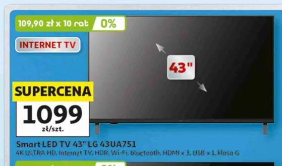 Smart LED TV 43" LG 43UA751