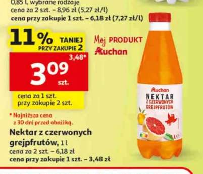 Nektar z czerwonych grejpfrutów Auchan