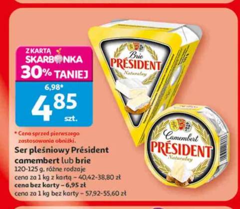 Ser pleśniowy Camembert naturalny Président +1 wariant