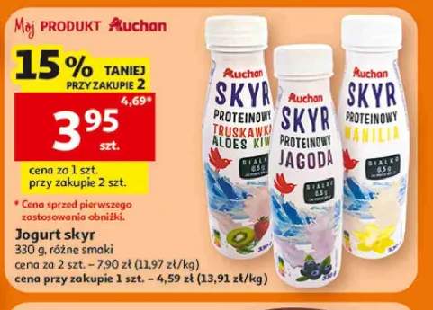 Jogurt skyr proteinowy wanilia Auchan +2 warianty