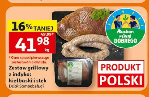 Zestaw grillowy z indyka kiełbaski i stek Auchan Pewni Dobrego