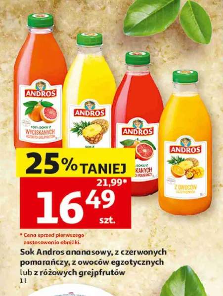 Sok z czerwonych pomarańczy Andros +3 warianty