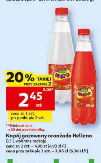 Napój gazowany oranżada biała Hellena +1 wariant