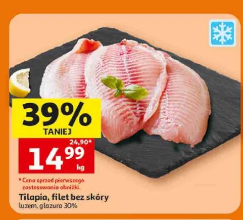 Ryba Tilapia filet bez skóry luzem glazura 30%