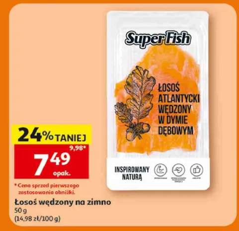 Łosoś wędzony na zimno Super Fish Łosoś Atlantycki wędzony w dymie dębowym
