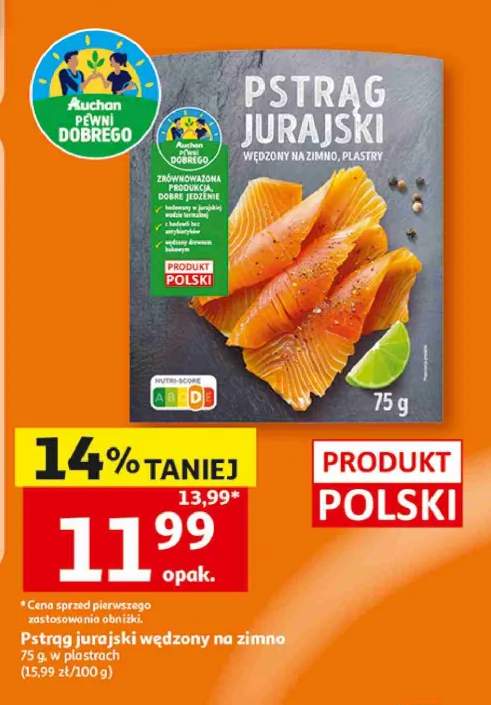 Pstrąg jurajski wędzony na zimno w plastrach