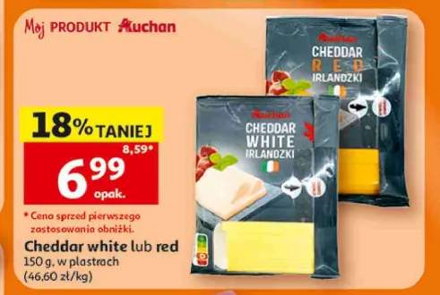 Ser Cheddar White w plastrach Auchan +1 wariant