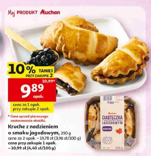 Ciasteczka kruche z nadzieniem o smaku jagodowym Auchan