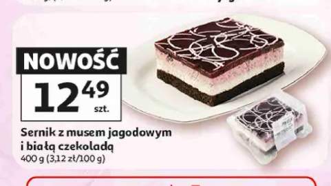 Sernik z musem jagodowym i białą czekoladą