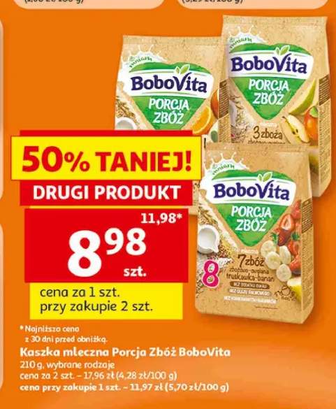 Kaszka mleczna Porcja Zbóż 3 zboża BoboVita +2 warianty