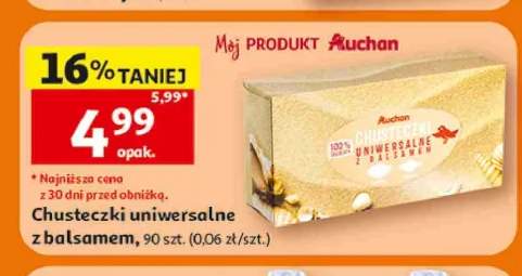 Chusteczki uniwersalne z balsamem Auchan