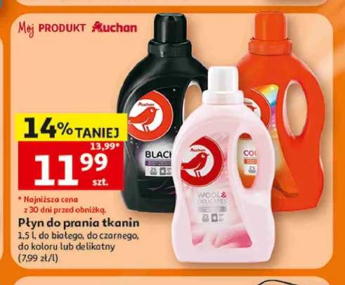 Płyn do prania tkanin do czarnego Auchan +2 warianty