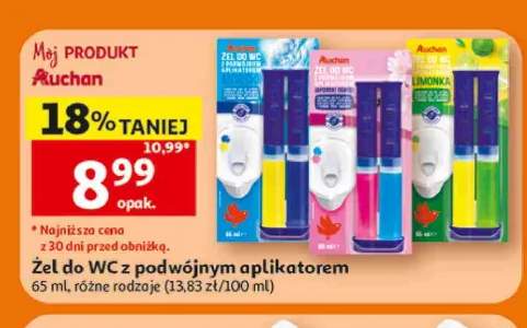 Żel do WC z podwójnym aplikatorem Japońska Wiśnia Auchan +2 warianty