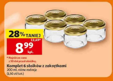 Komplet 6 słoików z zakrętkami