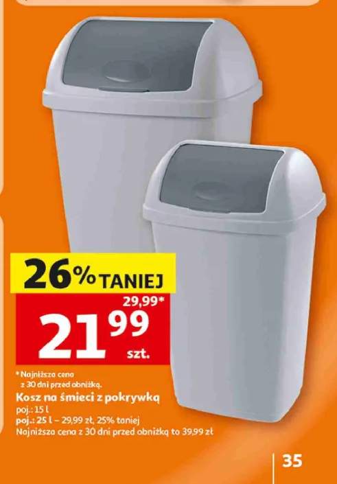 Kosz na śmieci z pokrywką Actuel 15 l +1 wariant