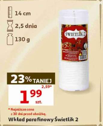 wkład parafinowy do znicza
